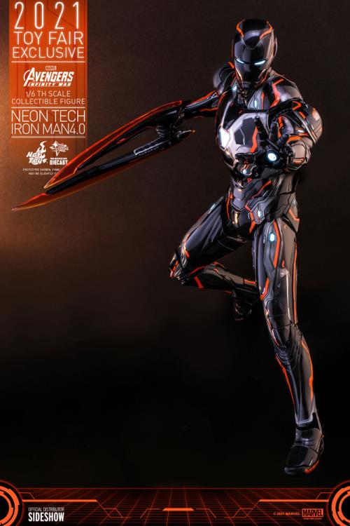 Avengers: Infinity War MMS597D39 Neon Tech Iron Man 4.0 1/6th Scale 2021 Toy Fair Exclusive Collectible Figure Gallery Image 5