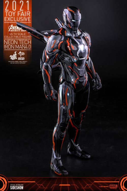 Avengers: Infinity War MMS597D39 Neon Tech Iron Man 4.0 1/6th Scale 2021 Toy Fair Exclusive Collectible Figure Gallery Image 17