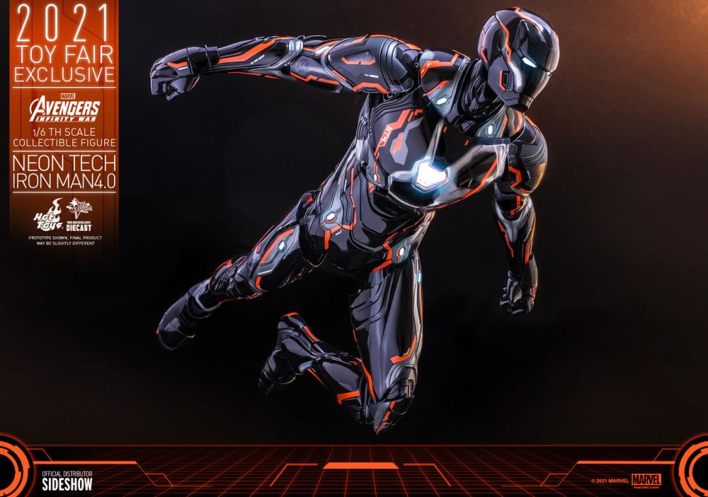 Avengers: Infinity War MMS597D39 Neon Tech Iron Man 4.0 1/6th Scale 2021 Toy Fair Exclusive Collectible Figure Gallery Image 20