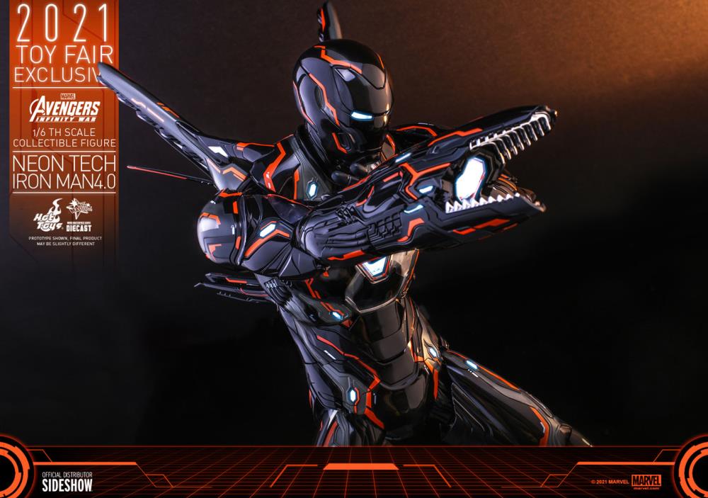 Avengers: Infinity War MMS597D39 Neon Tech Iron Man 4.0 1/6th Scale 2021 Toy Fair Exclusive Collectible Figure Gallery Image 11