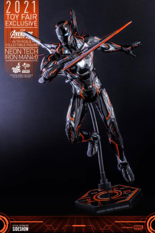 Avengers: Infinity War MMS597D39 Neon Tech Iron Man 4.0 1/6th Scale 2021 Toy Fair Exclusive Collectible Figure Gallery Image 10