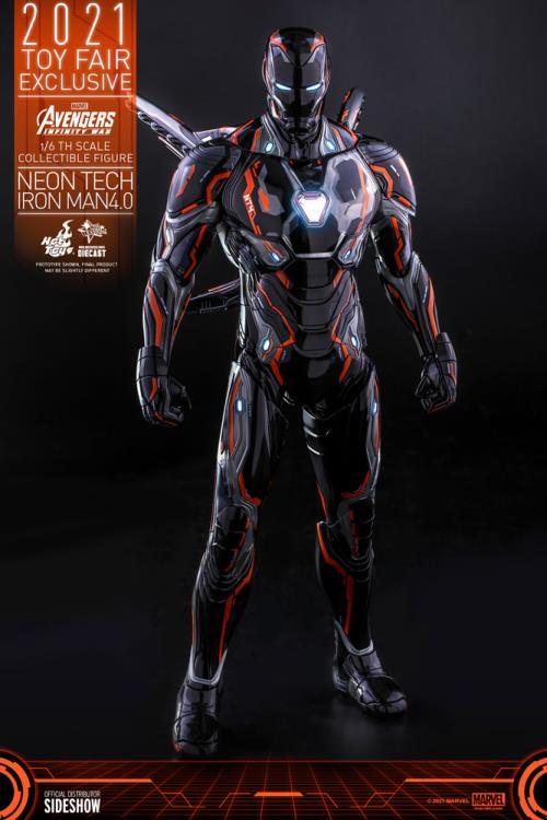 Avengers: Infinity War MMS597D39 Neon Tech Iron Man 4.0 1/6th Scale 2021 Toy Fair Exclusive Collectible Figure Gallery Image 14