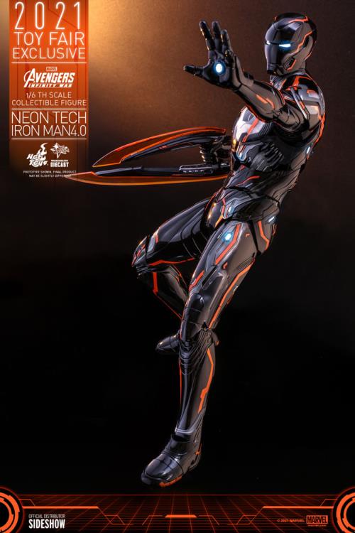 Avengers: Infinity War MMS597D39 Neon Tech Iron Man 4.0 1/6th Scale 2021 Toy Fair Exclusive Collectible Figure Gallery Image 19