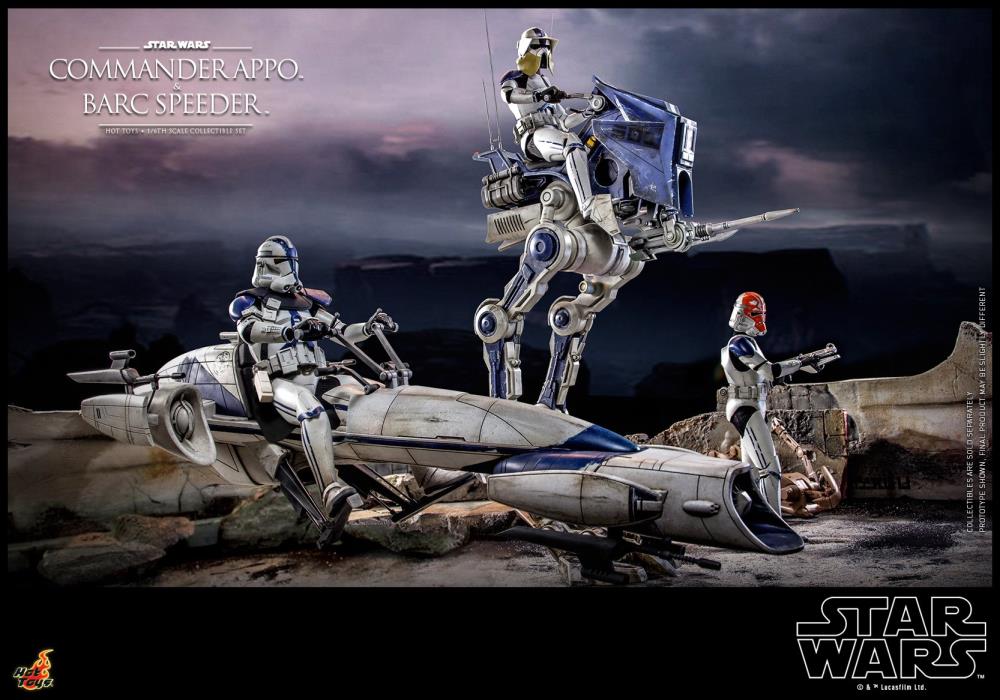Star Wars: The Clone Wars TMS076 Commander Appo & BARC Speeder 1/6th Scale Collectible Figure Set Gallery Image 11
