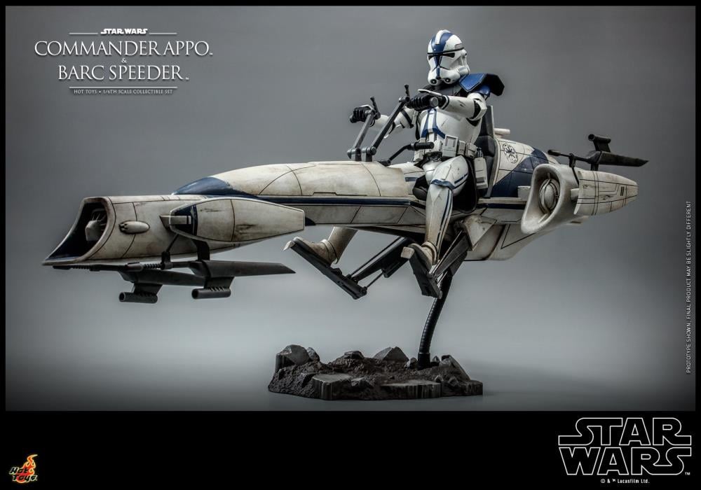 Star Wars: The Clone Wars TMS076 Commander Appo & BARC Speeder 1/6th Scale Collectible Figure Set Gallery Image 5