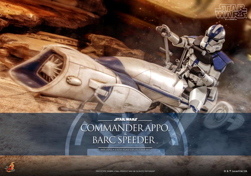 Star Wars: The Clone Wars TMS076 Commander Appo & BARC Speeder 1/6th Scale Collectible Figure Set Gallery Image 9