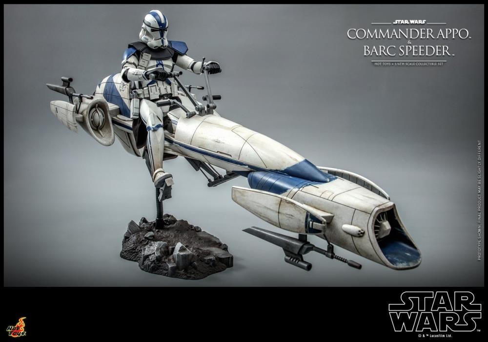 Star Wars: The Clone Wars TMS076 Commander Appo & BARC Speeder 1/6th Scale Collectible Figure Set Gallery Image 7