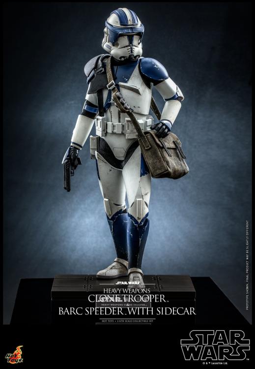 Star Wars: The Clone Wars TMS077 Heavy Weapons Clone Trooper & BARC Speeder with Sidecar 1/6th Scale Collectible Figure Set Gallery Image 5