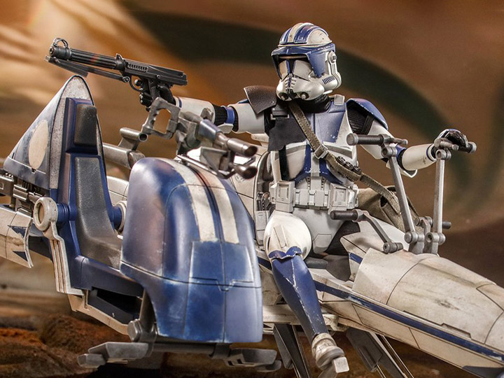 Star Wars: The Clone Wars TMS077 Heavy Weapons Clone Trooper & BARC Speeder with Sidecar 1/6th Scale Collectible Figure Set Gallery Image 1