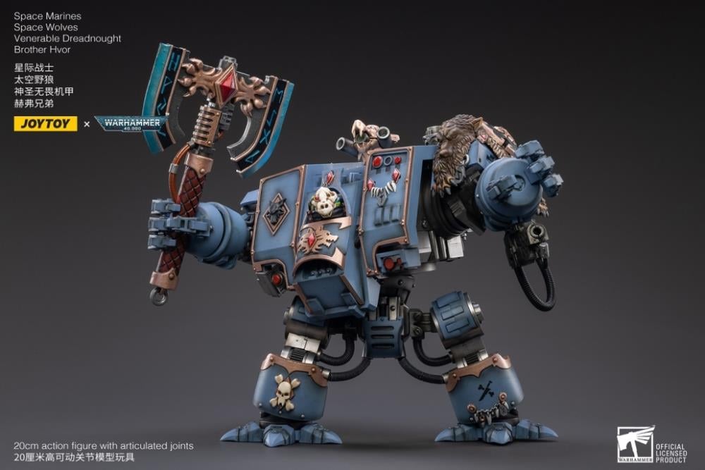 Warhammer 40K Space Marines Space Wolves Venerable Dreadnought Brother Hvor 1/18 Scale Figure Gallery Image 5