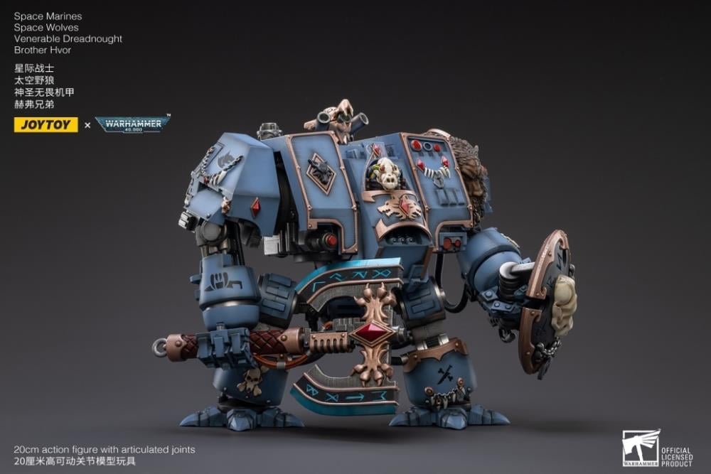 Warhammer 40K Space Marines Space Wolves Venerable Dreadnought Brother Hvor 1/18 Scale Figure Gallery Image 4
