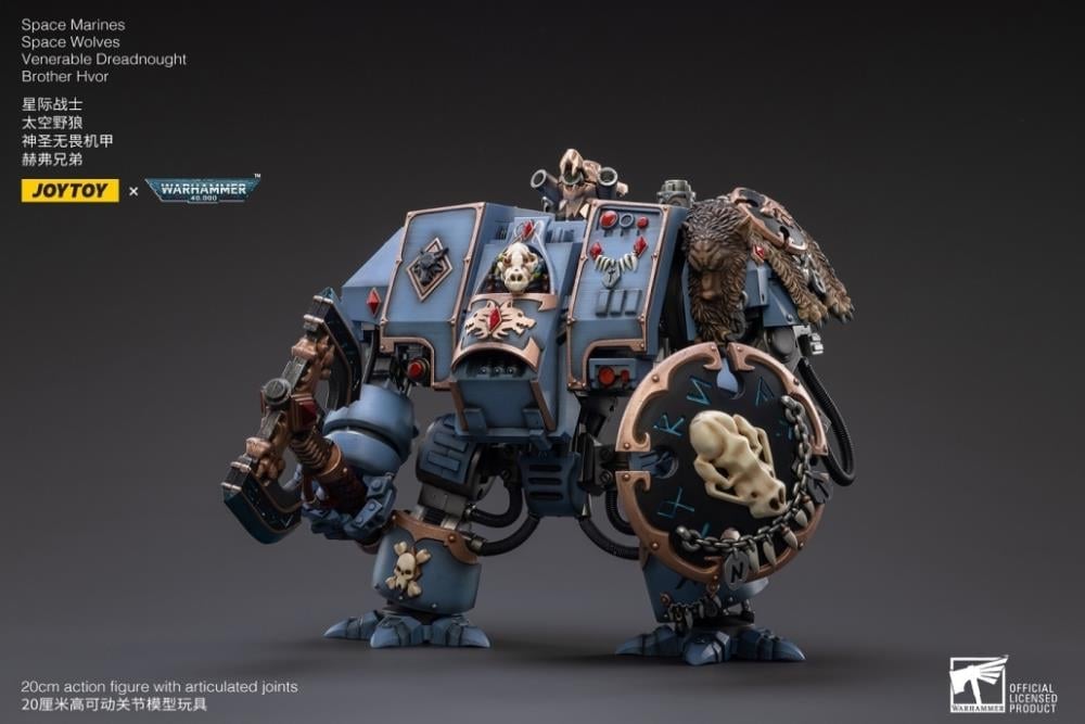 Warhammer 40K Space Marines Space Wolves Venerable Dreadnought Brother Hvor 1/18 Scale Figure Gallery Image 3