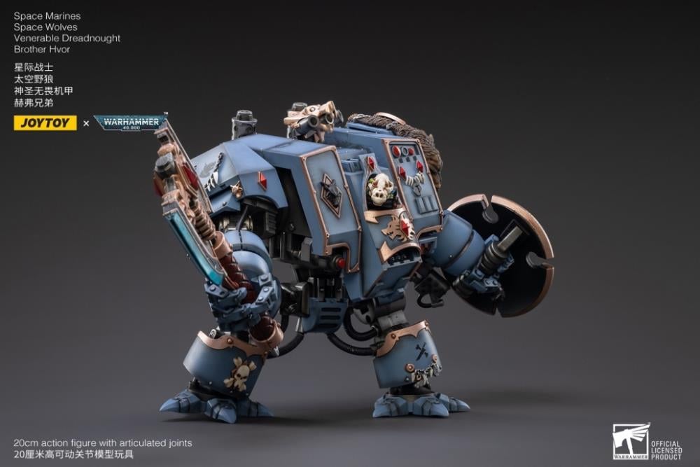 Warhammer 40K Space Marines Space Wolves Venerable Dreadnought Brother Hvor 1/18 Scale Figure Gallery Image 8