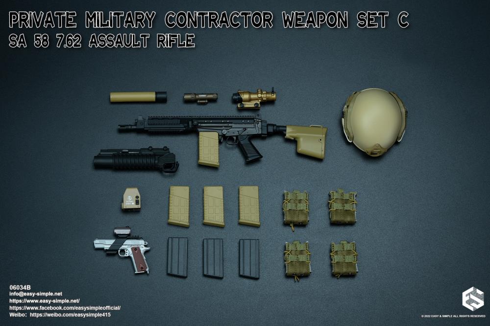 Private Military Contractor Weapon Set C SA 58 7.62 Assault Rifle (Ver. B) 1/6 Scale Accessory Set Gallery Image 6