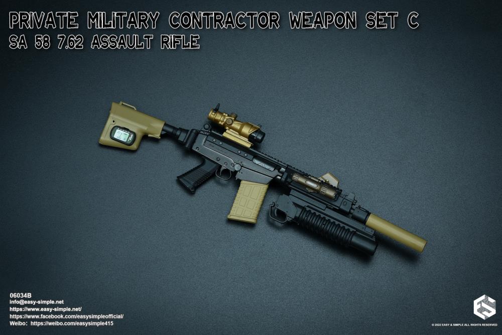 Private Military Contractor Weapon Set C SA 58 7.62 Assault Rifle (Ver. B) 1/6 Scale Accessory Set Gallery Image 3