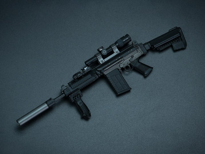 Private Military Contractor Weapon Set C SA 58 7.62 Assault Rifle (Ver. C) 1/6 Scale Accessory Set Gallery Image 1