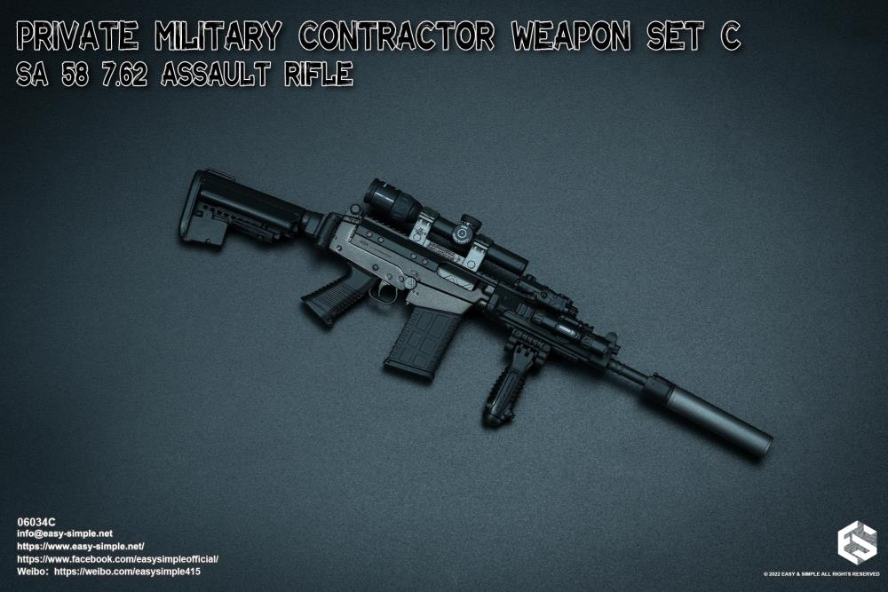 Private Military Contractor Weapon Set C SA 58 7.62 Assault Rifle (Ver. C) 1/6 Scale Accessory Set Gallery Image 3