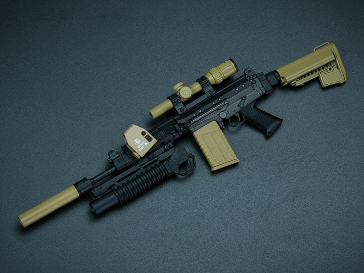 Private Military Contractor Weapon Set C SA 58 7.62 Assault Rifle (Ver. D) 1/6 Scale Accessory Set Gallery Image 1