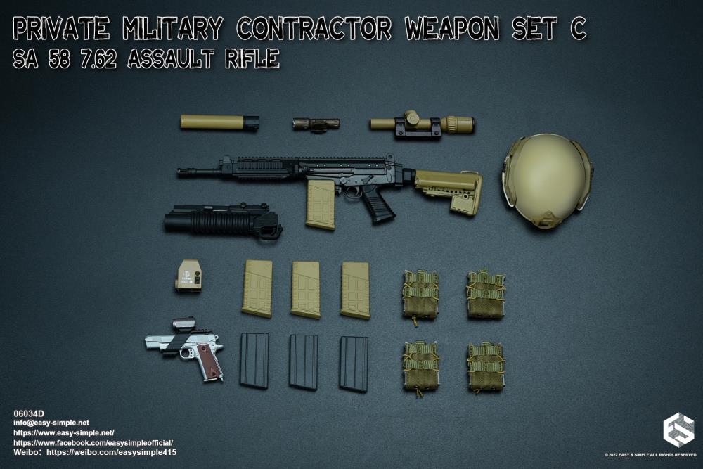 Private Military Contractor Weapon Set C SA 58 7.62 Assault Rifle (Ver. D) 1/6 Scale Accessory Set Gallery Image 6