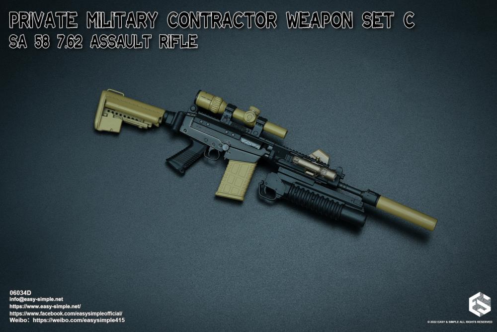 Private Military Contractor Weapon Set C SA 58 7.62 Assault Rifle (Ver. D) 1/6 Scale Accessory Set Gallery Image 3