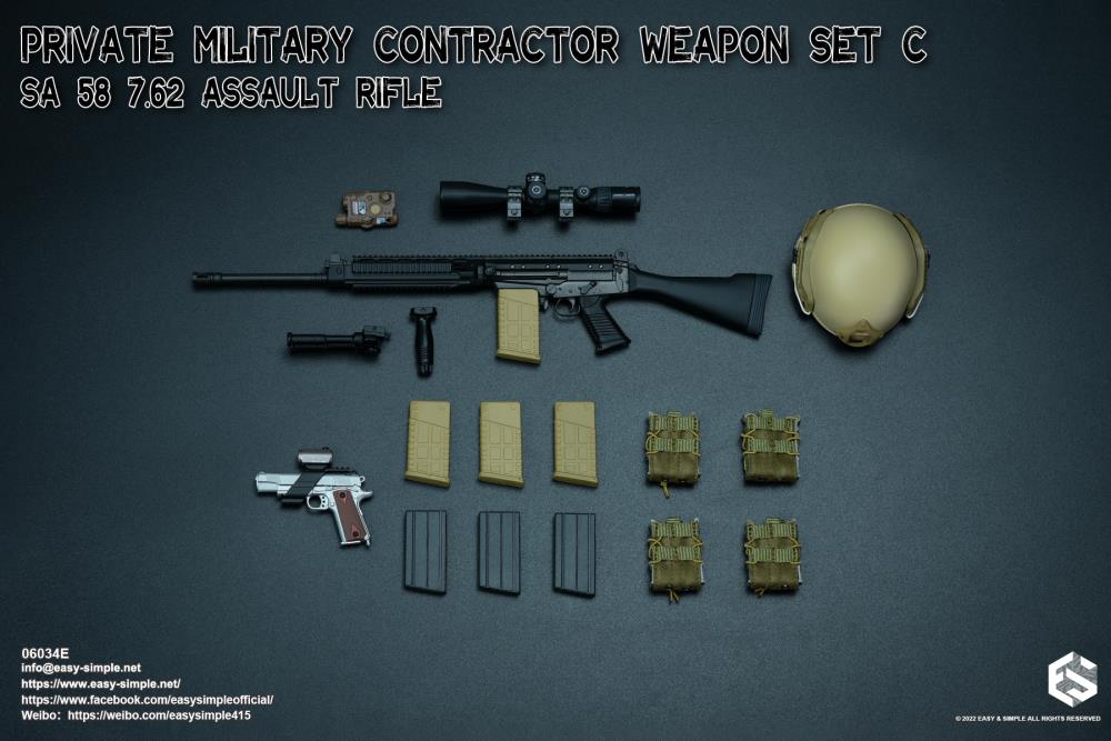 Private Military Contractor Weapon Set C SA 58 7.62 Assault Rifle (Ver. E) 1/6 Scale Accessory Set Gallery Image 6
