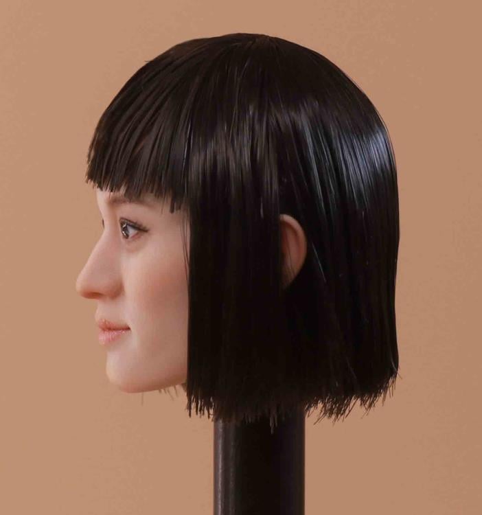 Asian Female Head Sculpt (Black Short Hair) 1/6 Scale Accessory Gallery Image 4