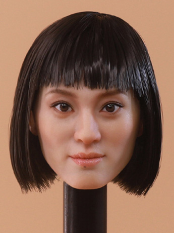 Asian Female Head Sculpt (Black Short Hair) 1/6 Scale Accessory Gallery Image 2