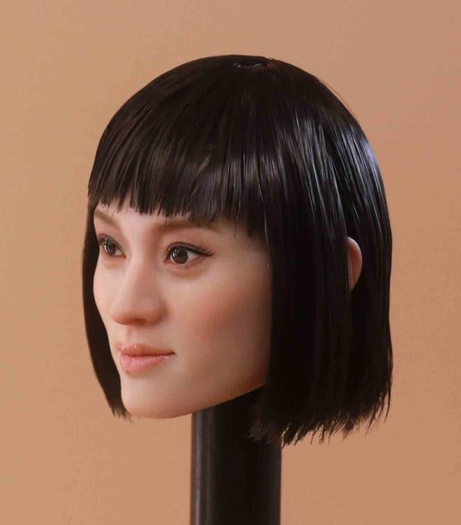 Asian Female Head Sculpt (Black Short Hair) 1/6 Scale Accessory Gallery Image 6