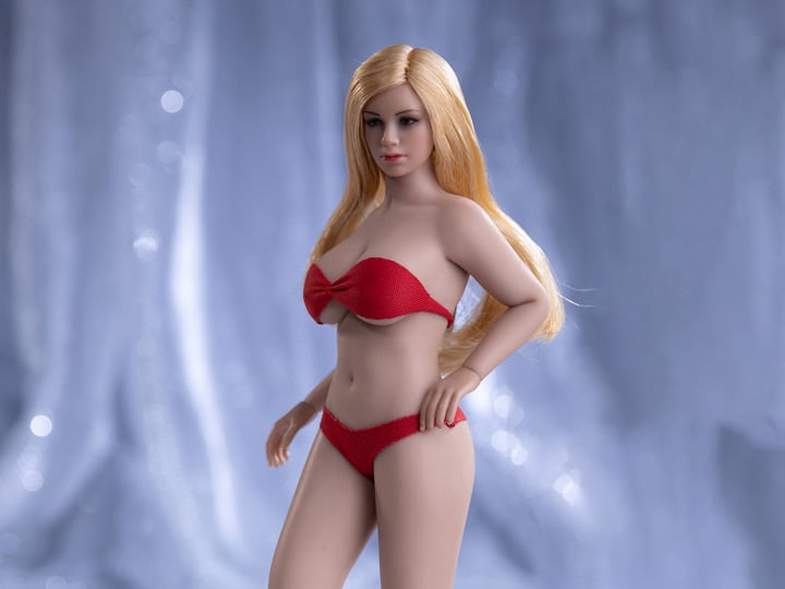 Super-Flexible Female Seamless 1/12 Scale Suntan Large Bust Body (T05B/Detachable Feet) Gallery Image 1