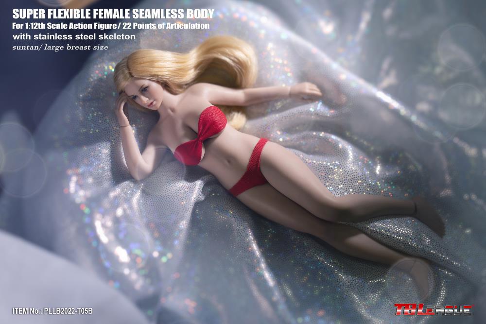 Super-Flexible Female Seamless 1/12 Scale Suntan Large Bust Body (T05B/Detachable Feet) Gallery Image 3