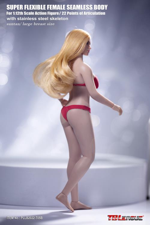 Super-Flexible Female Seamless 1/12 Scale Suntan Large Bust Body (T05B/Detachable Feet) Gallery Image 8