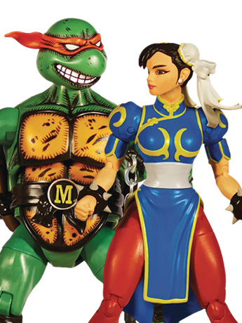 Teenage Mutant Ninja Turtles x Street Fighter II Classic Michelangelo Vs. Chun-Li Two-Pack Gallery Image 2