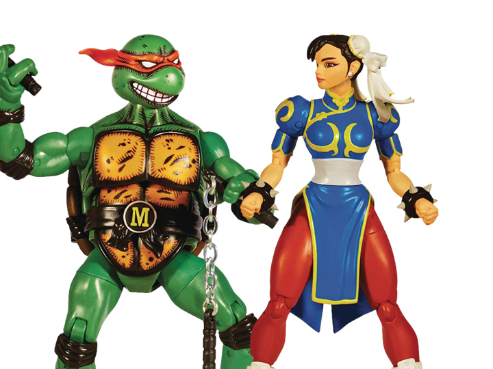 Teenage Mutant Ninja Turtles x Street Fighter II Classic Michelangelo Vs. Chun-Li Two-Pack Gallery Image 1