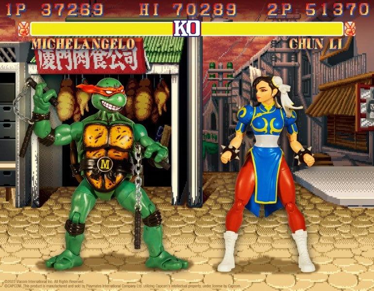 Teenage Mutant Ninja Turtles x Street Fighter II Classic Michelangelo Vs. Chun-Li Two-Pack Gallery Image 4