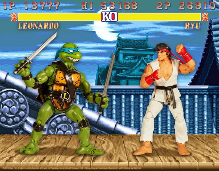 Teenage Mutant Ninja Turtles x Street Fighter II Classic Leonardo Vs. Ryu Two-Pack Gallery Image 4