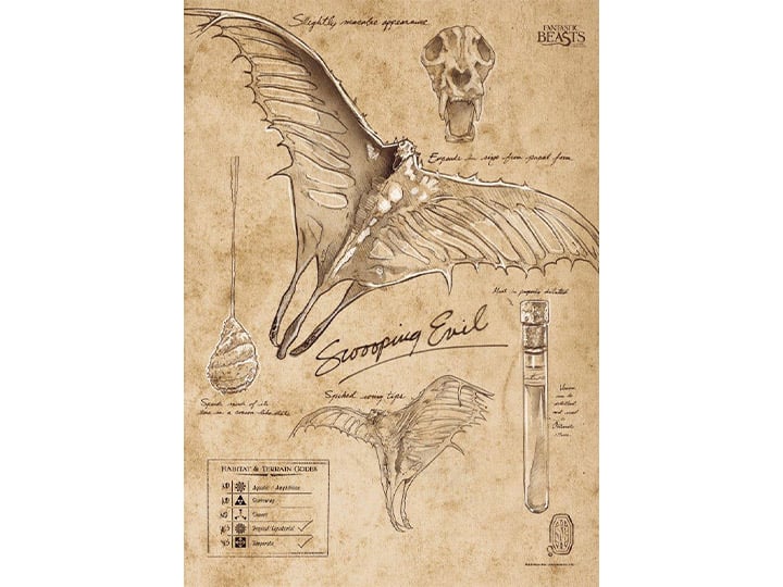 Fantastic Beasts And Where To Find Them Swooping Evil Sketchbook MightyPrint Wall Art Gallery Image 1