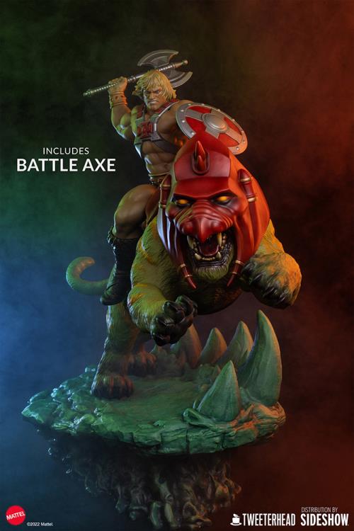 Masters of the Universe He-Man and Battle Cat Classic Deluxe Maquette Gallery Image 23