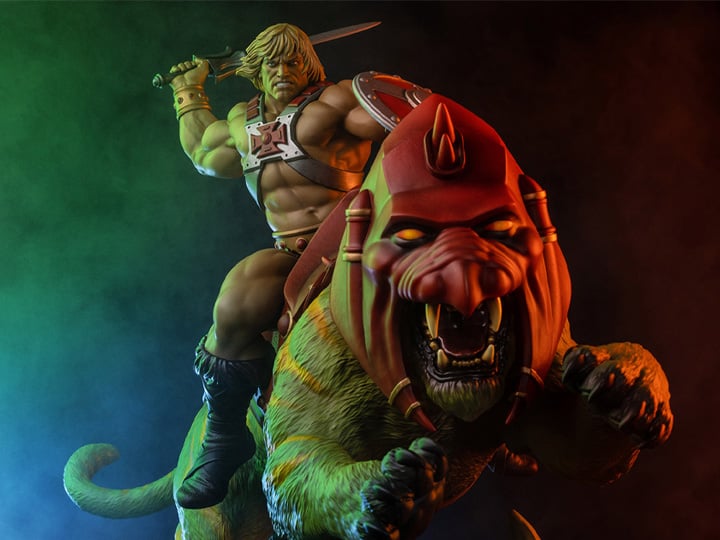 Masters of the Universe He-Man and Battle Cat Classic Deluxe Maquette Gallery Image 1