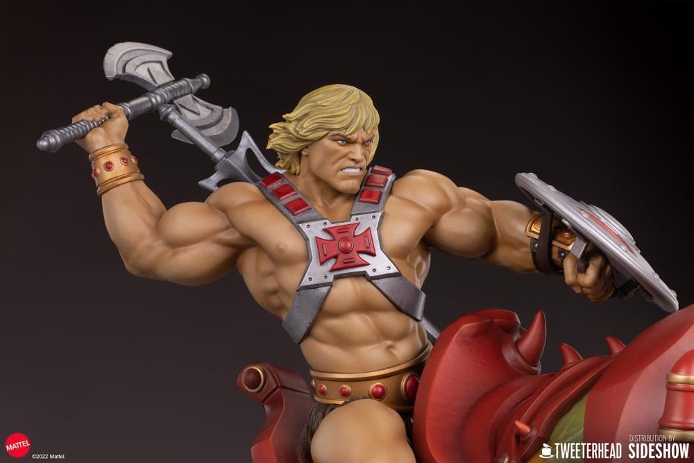 Masters of the Universe He-Man and Battle Cat Classic Deluxe Maquette Gallery Image 11
