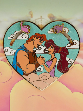 Disney Hercules and Meg Heart 3" Collector Box Pin Gallery Image 2