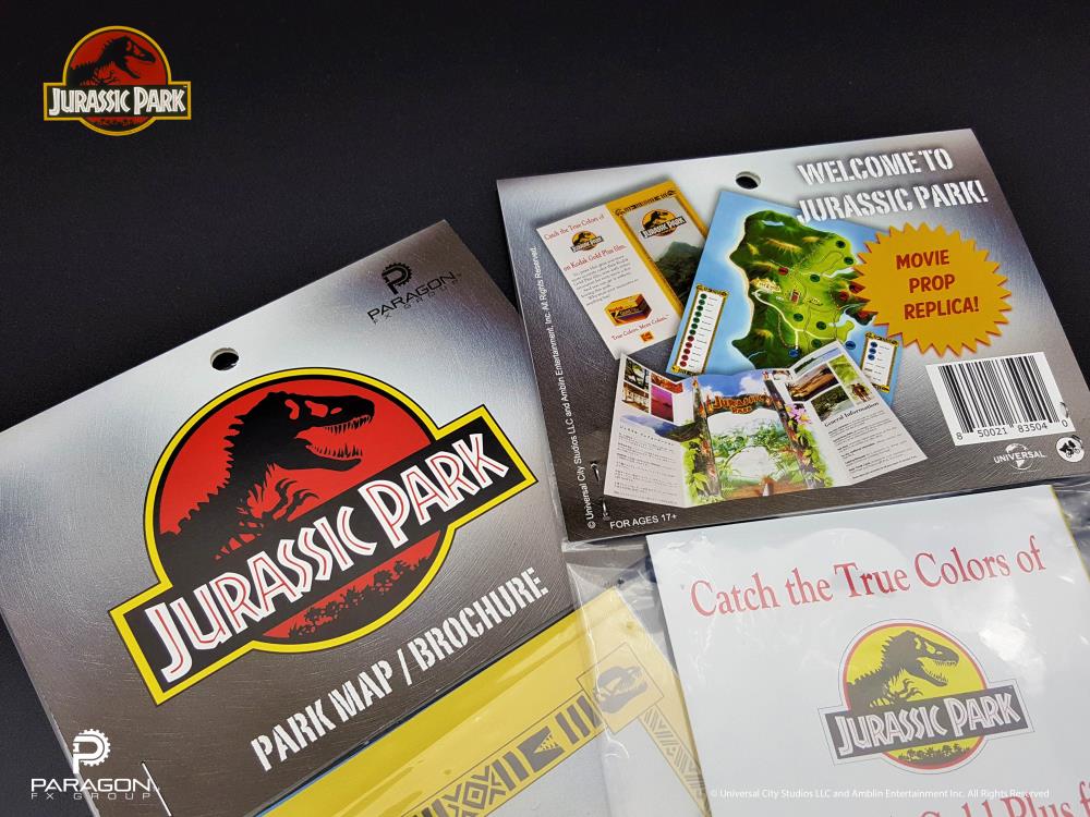 Jurassic Park Map and Brochure (Clean Ver.) Replica Set