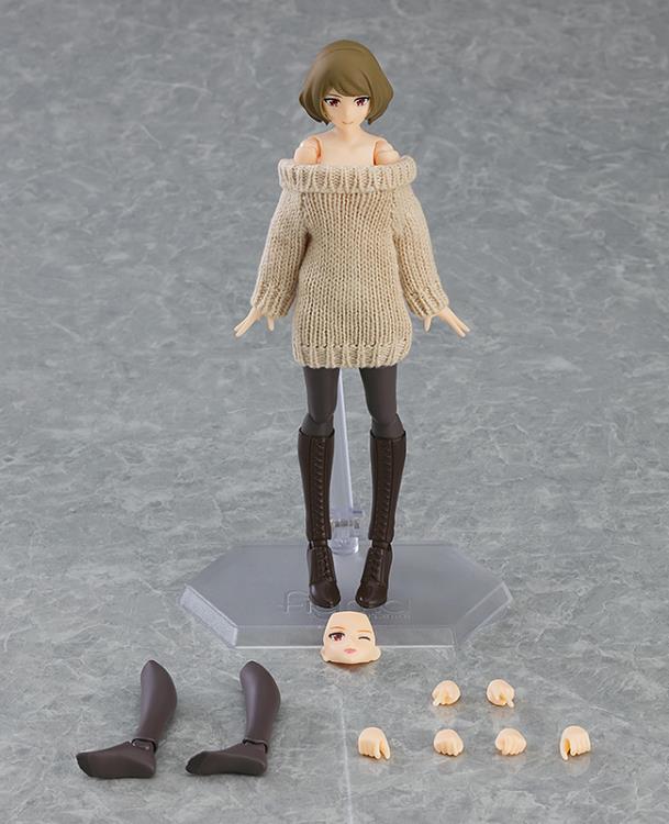 figma No.574 Female Body (Chiaki) with Off-the-Shoulder Sweater Dress