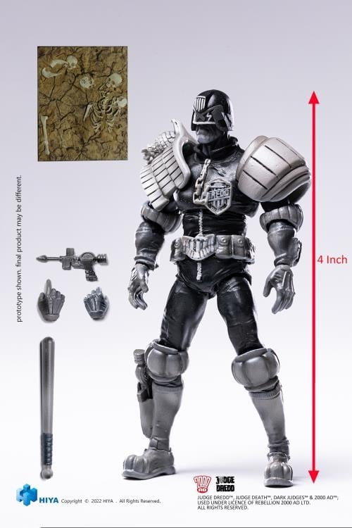 2000 AD Exquisite Mini Series Judge Dredd (Black & White) 1:18 Scale PX Previews Exclusive Figure Gallery Image 9