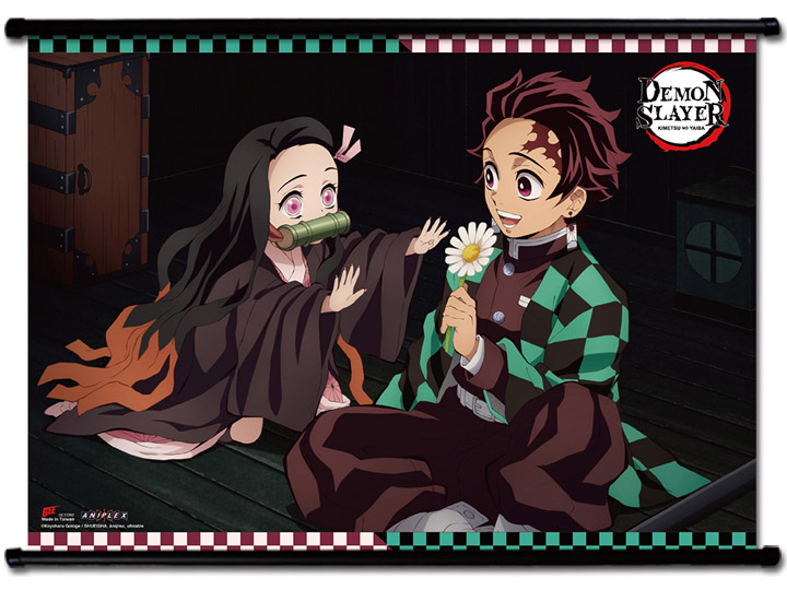 Demon Slayer: Kimetsu no Yaiba Tanjiro & Nezuko Wall Scroll Gallery Image 1