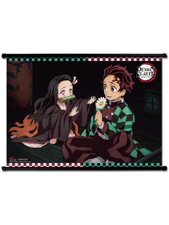 Demon Slayer: Kimetsu no Yaiba Tanjiro & Nezuko Wall Scroll Gallery Image 2