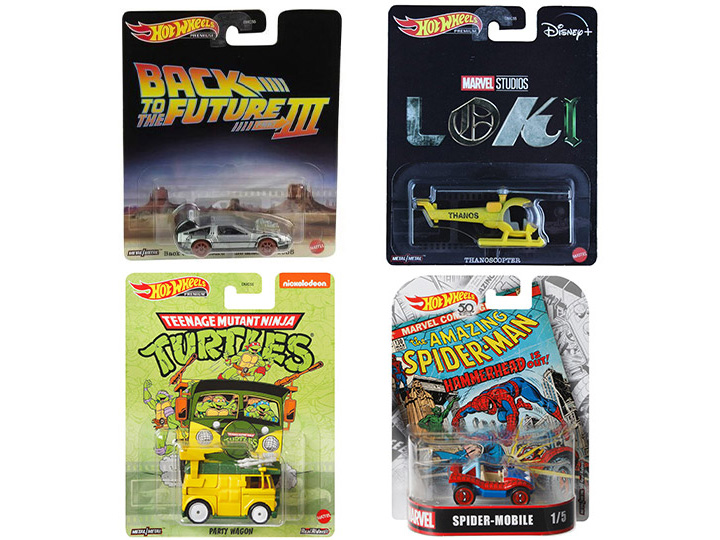 Hot Wheels Replica Entertainment Mix 2 Favorites Set of 4 Cars Gallery Image 1