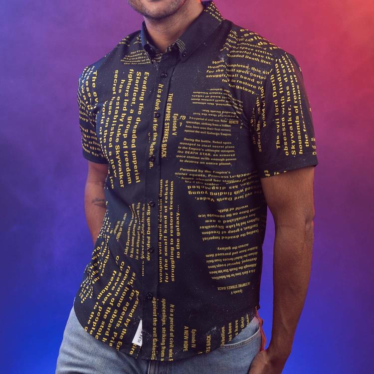 Star Wars The Crawl Short Sleeve Button Up Shirt Gallery Image 7