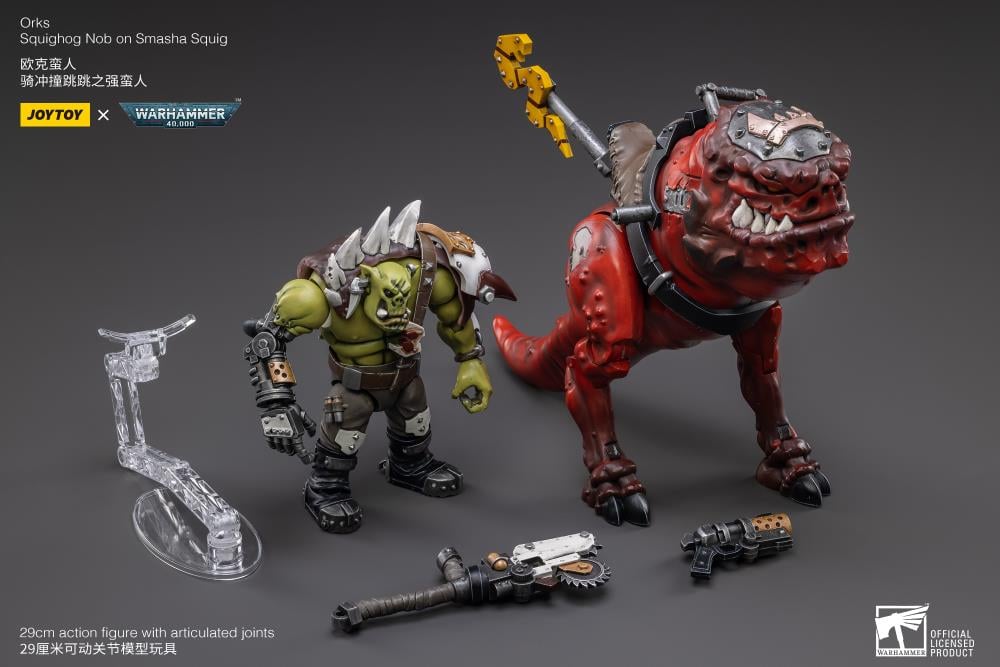 Warhammer 40K Orks Squighog Nob On Smasha Squig 1/18 Scale Figure Set Gallery Image 15