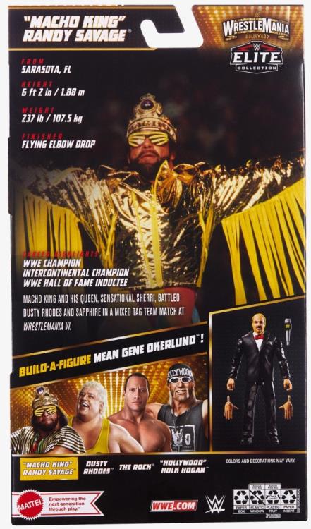 WWE WrestleMania Elite Collection "Macho King" Randy Savage (Mean Gene BAF) Gallery Image 8