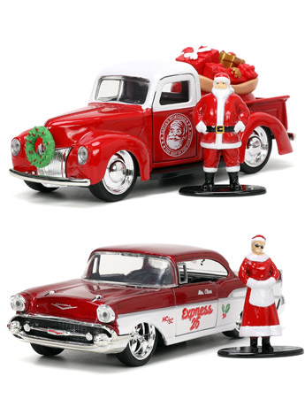 Holiday Rides Die-Cast Santa & Mrs. Claus with 1/32 Scale Ford Pickup & Chevrolet Bel Air Gallery Image 2